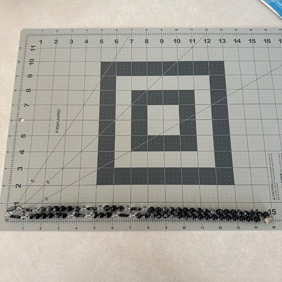 Sterling silver vintage black snowflake obsidian clear glass beaded necklace - Picture 8 of 8